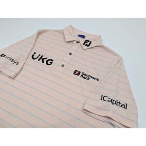 FootJoy Tour Issue Polo Mens Small Striped Performance Golf Embroidered